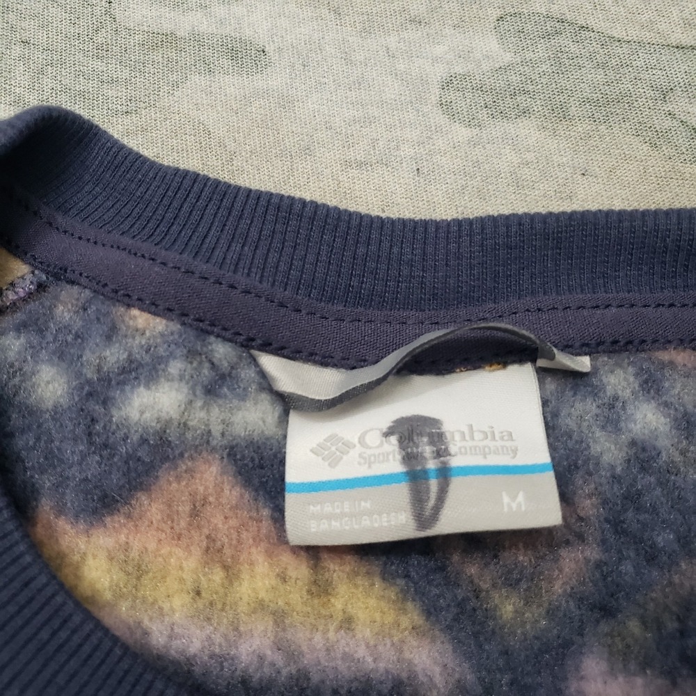 Columbia Sweater Womens Medium Blue Pullover Geo Print Gorpcore Outdoors Travel - Picture 4 of 9